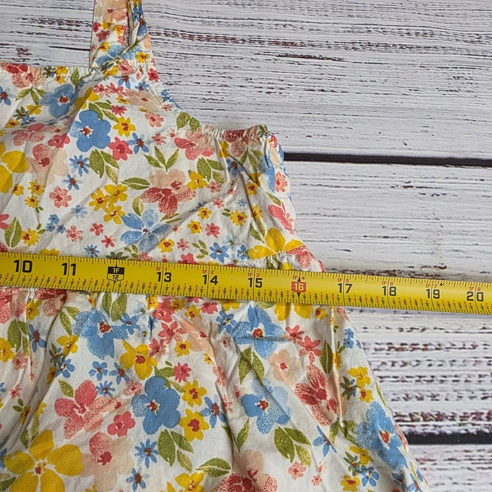Old Navy Girls XXL 18 Cream Floral Sleeveless Ruffle Tiered Midi Dress 878388-01